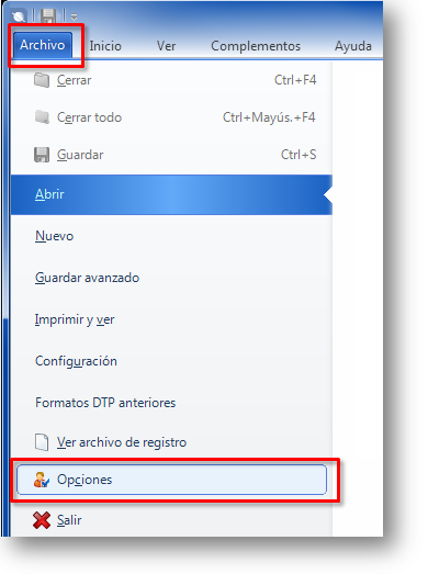 SDL trados Studio 2014 - Archivo - Opciones