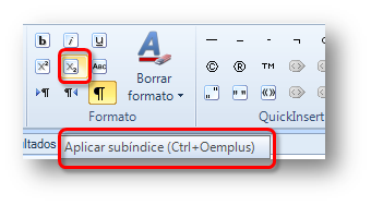 subíndice en Studio 1