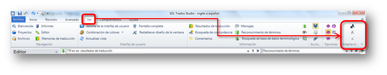 Cambio rápido del tamaño de letra