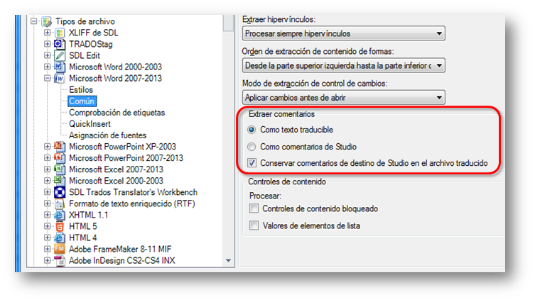 Tipos de archivo - Word DOCX - Común - Comentarios