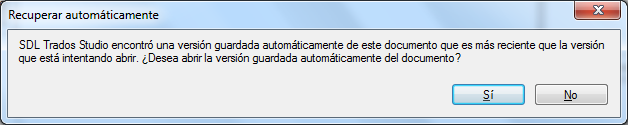 Cuadro de diálogo de recuperación