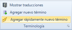 SP2 Agregar nuevo término - cinta de Studio
