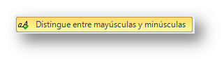 Sí distinguir entre mayúsculas y minúsculas