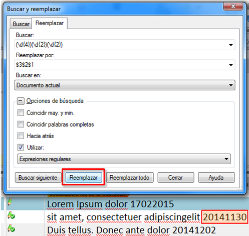 Expresiones regulares para buscar y reemplazar en en Studio