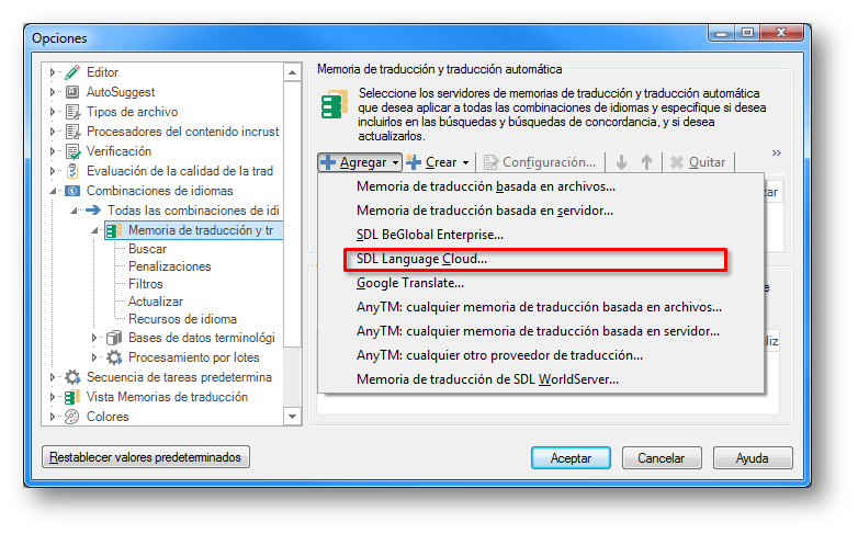 Traducción automática de SDL desaparece de 2015