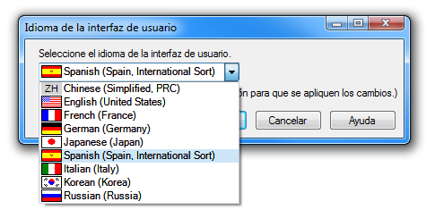 Idioma de la interfaz de usuario de Trados Studio 2015