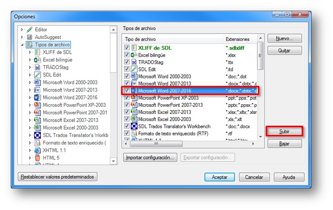 Subir Tipo de archivo DOCX