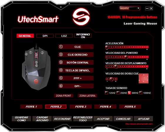 software del ratón UtechSmart Venus