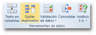 Quitar los duplicados en Excel - Herramienta de datos