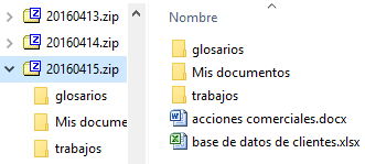 Zip abierto con Windows directamente