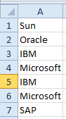 listado con duplicados en Excel