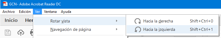 Rotar vista en Acrobat Reader