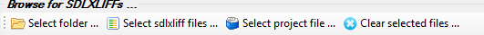 Barra de herramienta de SDLXLIFF Toolkit