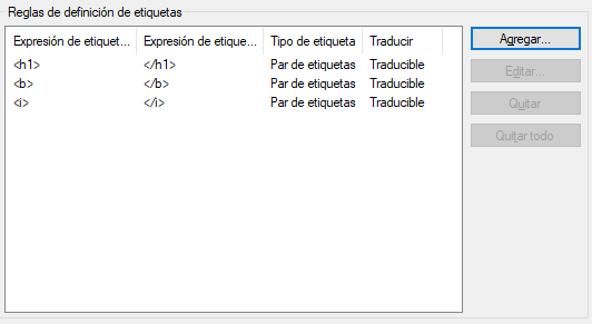 Agregar dos reglas de definición de etiquetas y editar formato
