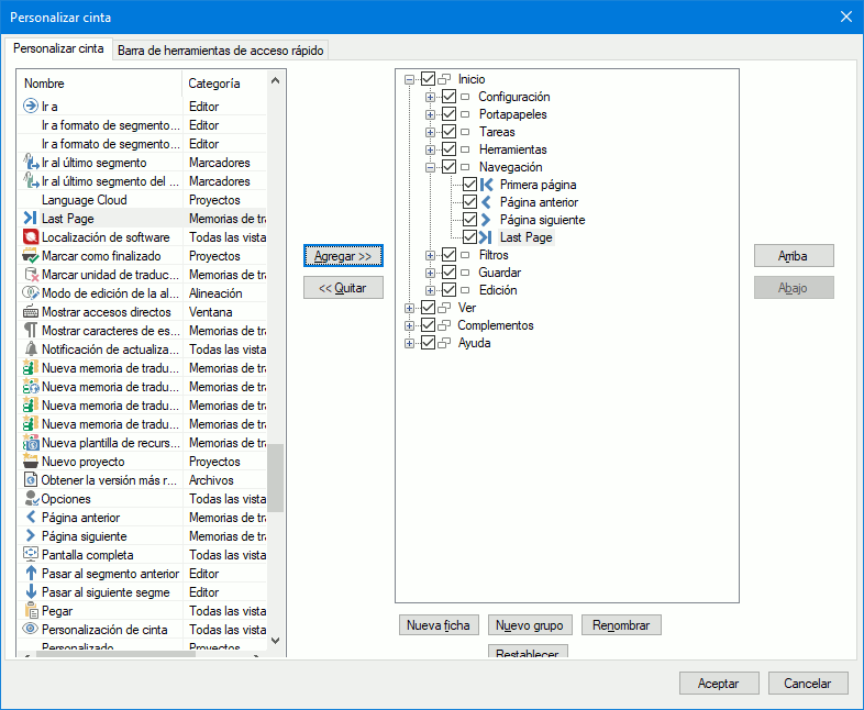 Agregar Última página a Trados Studio
