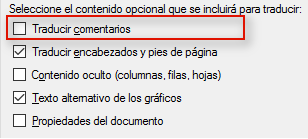 Configurar Trados Studio para traducir una hoja de Excel - Común - 1 Traducir comentarios
