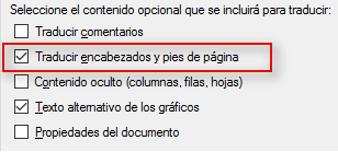 Configurar Trados Studio para traducir una hoja de Excel - Común - 2. Traducir encabezados y pies de página