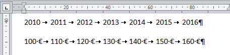 Insertando tabuladores en Word - animado