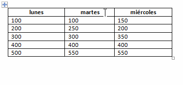 Editar una tabla en Word: Insertar una fila al final con el teclado