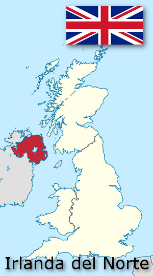 Irlanda del Norte con título y bandera