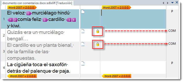 No traducir comentarios bloqueados