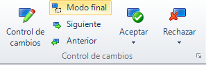 SIN cambios aceptados y Modo final de Studio