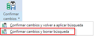 Trados Studio 2019 - Confirmar cambios y borrar búsqueda