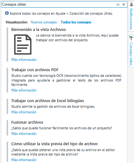 Trados Studio 2019 - Consejos útiles - Archivos