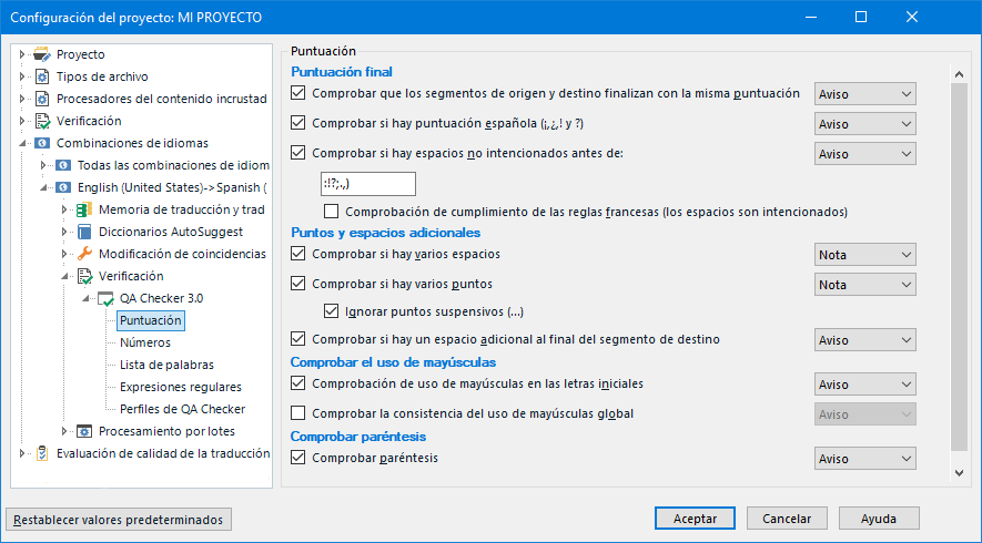 Trados Studio 2019 - QA Checker