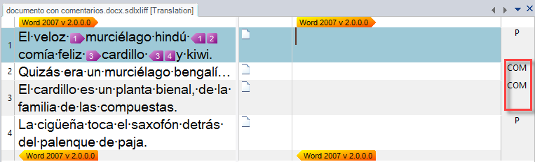 Traducir los comentarios de Word en Studio