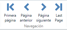 Vista Memorias de traducción - Navegación - con Última página