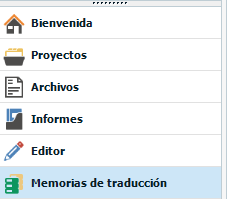 Vista Memorias de traducción de Trados Studio
