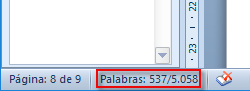Word - contar palabras seleccionadas
