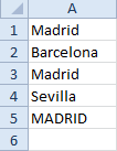 columna con valores duplicados en Microsoft Excel
