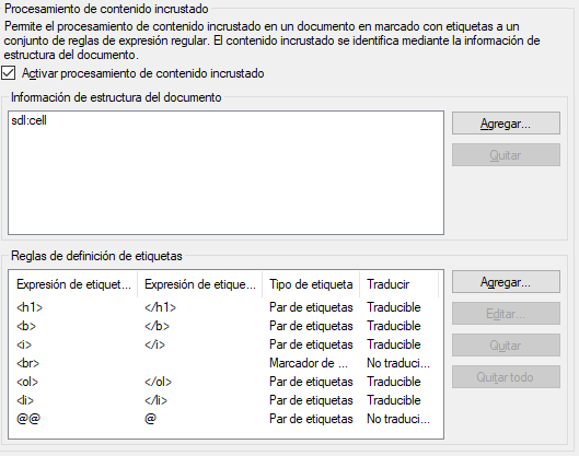 contenido incrustado en una hoja de Excel - Todas las etiquetas