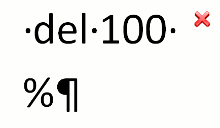 espacio duro antes del símbolo porcentaje del 100 %