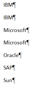 lista ordenada con duplicados en Word