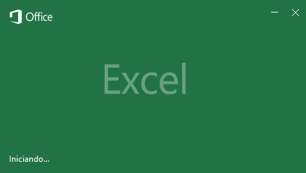 pantalla de presentación de Microsoft Excel 2016
