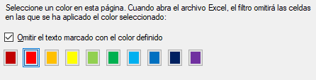 traducir una hoja de Excel con colores - Color rojo seleccionado